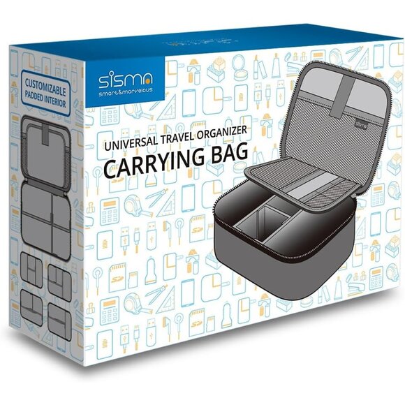 Travel Electronics Organizer Small Carrying Case for Cables Phone Chargers USB P - Picture 6 of 9